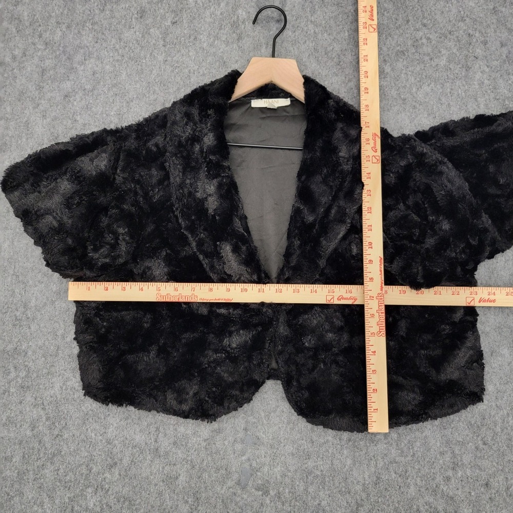 Haani Faux Fur Jacket Womens 2X Black Soft‎ Plush Evening Cropped Coat Bolero - Picture 7 of 10